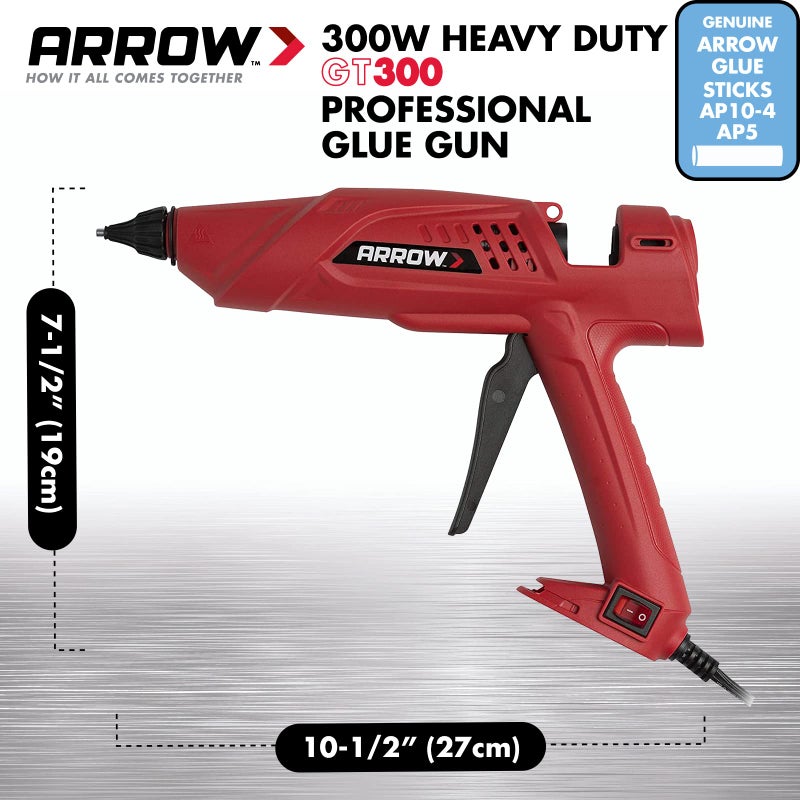 Arrow Fastener مسدس الغراء الكهربائي الساخن القوي 300 واط من أرو، للاستخدام المهني في الحرف والبناء والخشب، شفاف - Image 3